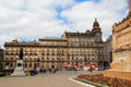 Italian Renaissance bank by J.T. Rochead; office building by James Sellars; & Merchants' House with tower by John Burnet. Glasgow, Scotland.