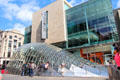 St Enoch shopping center with glass covered subway entrance on Buchanan St. Mall. Glasgow, Scotland.