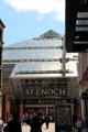 Pyramical glass roof of St Enoch shopping center. Glasgow, Scotland.