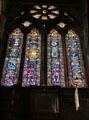 Modern stained glass in Glasgow Cathedral. Glasgow, Scotland.