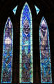 Modern stained glass in Glasgow Cathedral. Glasgow, Scotland.