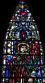 Modern stained glass in Glasgow Cathedral. Glasgow, Scotland.
