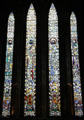 Modern stained glass in Glasgow Cathedral. Glasgow, Scotland.