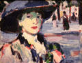 Closerie des Lilas - Anne Estelle Rice painting by John Duncan Fergusson of Scottish Colourists at Hunterian Art Gallery. Glasgow, Scotland