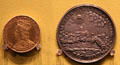 Charles I Scottish coronation & Charles I return to London medals both by Nicholas Briot at Hunterian Art Gallery. Glasgow, Scotland.