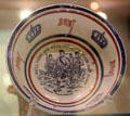 Ceramic bowl with image of Gordon Highlanders by unknown at Hunterian Museum. Glasgow, Scotland.