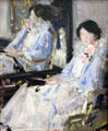 Girl in Blue - Reflections painting by Francis Campbell Boileau Cadell of Scottish Colourists at Kelvingrove Art Gallery. Glasgow, Scotland