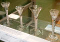 Wine glasses with Jacobite symbols for secret celebration of Scottish kings at Kelvingrove Art Gallery. Glasgow, Scotland