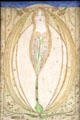 Margaret Macdonald-style panels created by D. & J. Vaughan on dining room walls at House for an Art Lover. Glasgow, Scotland.