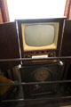 TV atop safe in parlor of Reid farmhouse at National Museum of Rural Life. Kittochside, Scotland.