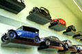 Collection of automobiles at Riverside Museum. Glasgow, Scotland.