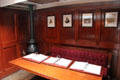 Officer's table in poop cabin of Glenlee Tall Ship. Glasgow, Scotland.