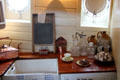 Pantry in poop cabin of Glenlee Tall Ship. Glasgow, Scotland.