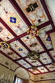 Painted ceiling in King's Bedchamber recreated in Palace of Stirling Castle. Stirling, Scotland.