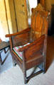 Great chair in High Hall at Culross Palace. Culross, Scotland.