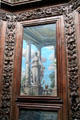 Memorial mural framed by William McLaren in carved panels by Alexander Eizat on staircase at Hopetoun House. Queensferry, Scotland.