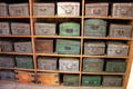 Deed boxes used to safeguard documents in the Charter Room at Hopetoun House. Queensferry, Scotland.