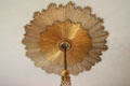 Ceiling roundel in sunburst pattern over chandelier in State Dining Room at Hopetoun House. Queensferry, Scotland.