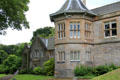 Back extensions with octagonal room of library at Lauriston Castle. Edinburgh, Scotland.