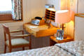 Writing table in Queen's bedroom on Royal Yacht Britannia. Edinburgh, Scotland.