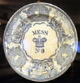 Dinner plate with visage of Queen Victoria from HMY Britannia on Royal Yacht Britannia. Edinburgh, Scotland.