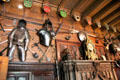 Sir Walter Scott's arms collection in entrance hall at Abbotsford House. Melrose, Scotland.