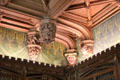 Library ceiling carvings at Abbotsford House. Melrose, Scotland.