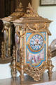 Mantle clock in small library at Thirlestane Castle. Scotland.