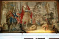 Tapestry with horse-drawn procession in billiard room / library at Glamis Castle. Angus, Scotland.