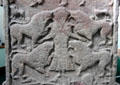Pictish cross-slab detail showing Vanora execution scene at Meigle Sculptured Stone Museum. Meigle, Scotland.