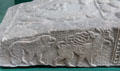 Pictish graveslab edge detail with lion & griffin at Meigle Sculptured Stone Museum. Meigle, Scotland.