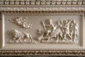 Drawing room fireplace frieze depicting Roman god Mars at Kellie Castle. Pittenweem, Scotland.