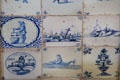 Collection of Delft tiles at Kellie Castle. Pittenweem, Scotland.