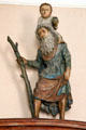 Flemish carving of St Christopher & Christ Child at Kellie Castle. Pittenweem, Scotland.