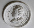Sculpted plaster rondel of Lucresia of Roma at Kellie Castle. Pittenweem, Scotland.