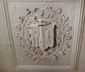 Plaster ceiling sculpture in Earl's bedroom at Kellie Castle. Pittenweem, Scotland.