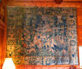Flemish tapestry shows Alexander the Great in the Hall at Hill of Tarvit Mansion. Cupar, Scotland.