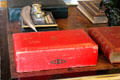 Minister of State for Scotland red dispatch box in library at Scone Palace. Perth, Scotland.