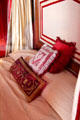 Pillows on Queen Victoria's bed in her 1842 suite at Scone Palace. Perth, Scotland.