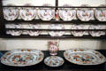 Porcelain in rack at Crathes Castle. Crathes, Scotland.