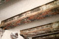 Painted ceiling beams with biblical text in stair chamber at Crathes Castle. Crathes, Scotland.