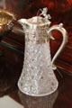 Cut glass decanter with silver handle & lion lid at Drum Castle. Drumoak, Scotland.