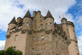 Conical turrets atop Castle Fraser. Aberdeenshire, Scotland