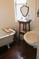 Bathroom with shaving stand at Fyvie Castle. Turriff, Scotland.