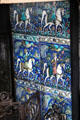Gallery fireplace tiles at Fyvie Castle. Turriff, Scotland.