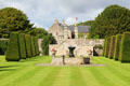 House & walls of Pitmedden Garden. Pitmedden, Scotland