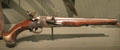British made flintlock military pistol believed used by a Scot at Culloden at Culloden Moor Visitor Centre. Culloden Moor, Scotland.
