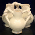 Fuddling Cup used to trick the drinker into consuming contents of all three jugs, thus becoming "fuddled", made in London, Southwark or probably Rotherhithe at Bristol Museum & Art Gallery. Bristol, England.