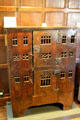 English boarded press or aumbry in oak at Broadway Museum & Art Gallery. Broadway, England.