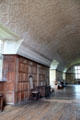 Plasterwork ceiling & paneling in Long Gallery at Chastleton House. Moreton-in-Marsh, England